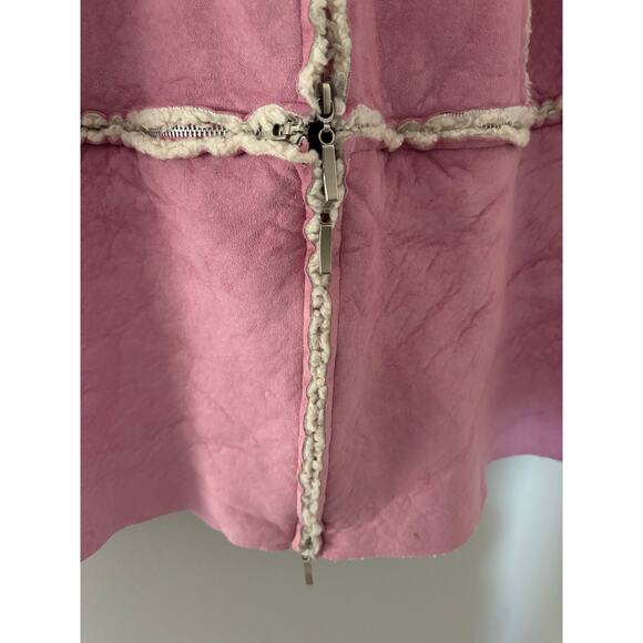 Vintage Suzanne Somers Collection Baby Pink Sherpa Lined Zip Up Jacket 1X - Picture 6 of 7